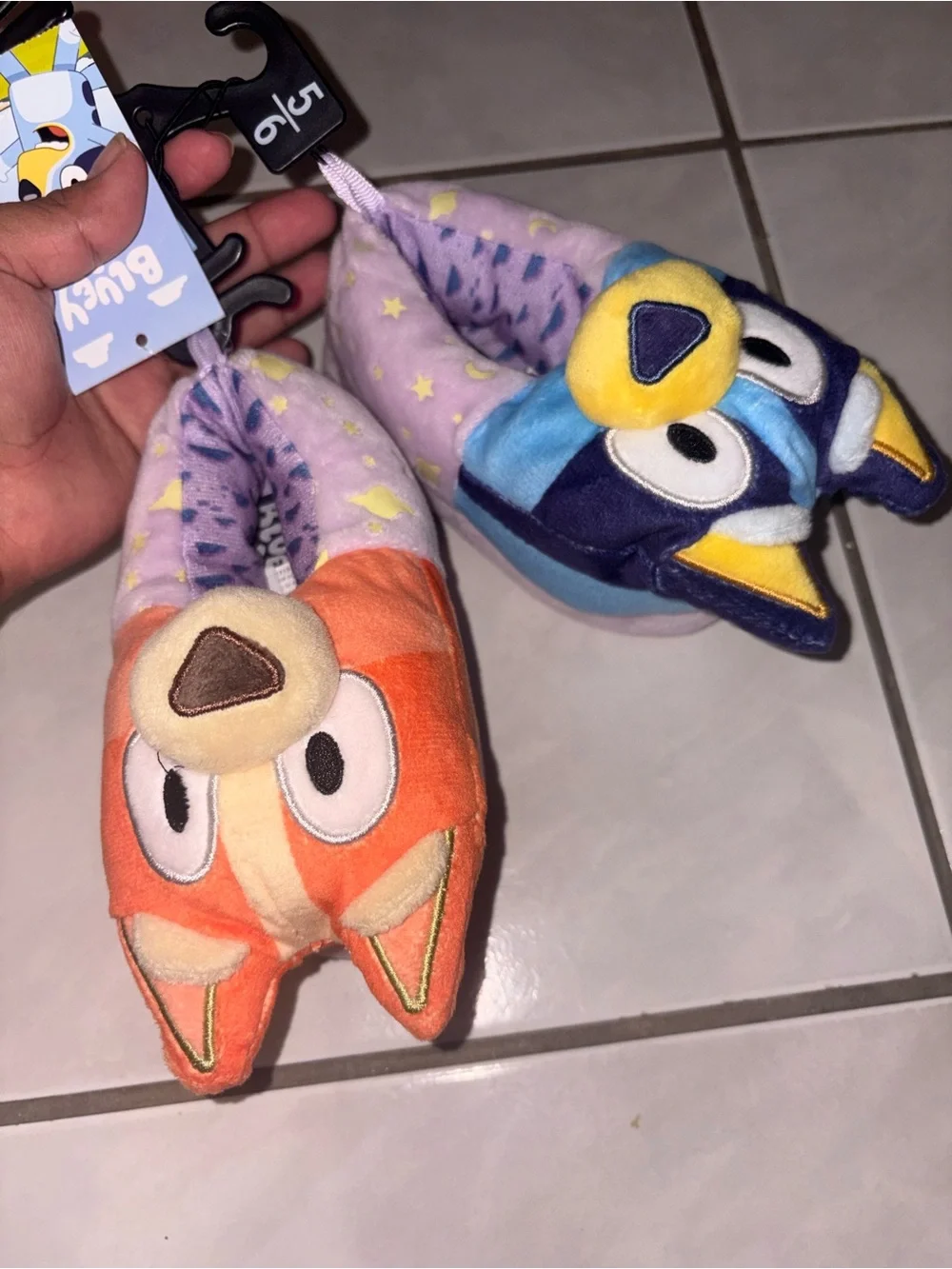 Plush Animal Kids Slippers - Orange & Blue Cozy Slip-Ons